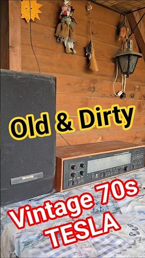 70s Vintage TESLA AMP & Modern AIWA BOOKSHELF SPEAKERS BASS REFLEX - Old and Dirty
