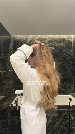 tutoriel de comment faire des heatless curls la nuit #heatlesscurls #overnightcurls #hairtok