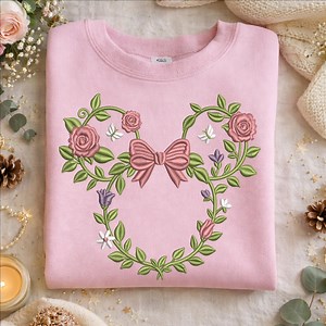 Floral Minnie Spring Wreath Embroidery Bundle, Mouse Machine Embroidery Design for Epcot Flower & Garden Festival, Download Combo 9 File - Etsy