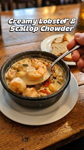 Creamy Lobster & Scallop Chowder One spoonful and you’re hooked rich,...