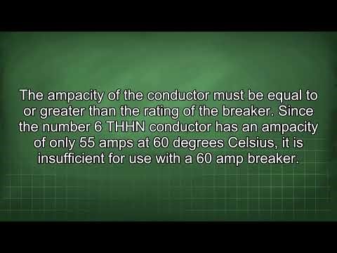 Sizing Conductors and Breakers per NEC 110.14 and 240.4