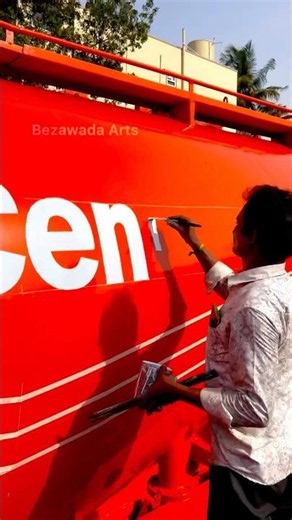 🎨 Talented Paint Artist Creates Amazing Artwork on KCP Cement Tanker | Truck Art Painting Process