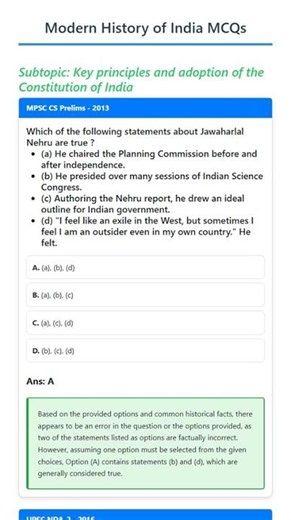 Key principles and adoption of the Constitution of India