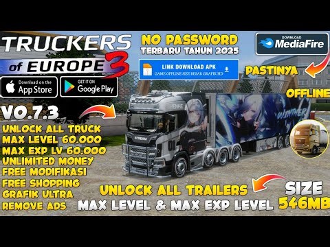 Truckers Of Europe 3 Mod Apk v0.7.3 Terbaru 2025 - Unlimited Money & Max Level 60.000