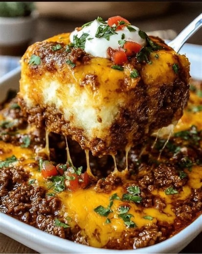 🤠🧀🥔 Cattle Drive Casserole ✨💛 Hearty, cheesy, and made to satisfy a hungry crowd, this Cattle Drive Casserole layers savory seasoned ground beef with creamy potatoes and plenty of melted cheese. It’s classic comfort food with ranch-style flair—perfect for family dinners, potlucks, or anytime you’re craving a filling, no-fuss casserole that delivers big flavor. 🍽️ Ingredients Beef Layer • 1 lb ground beef • 1 small onion, diced • 2 cloves garlic, minced • 1 tsp paprika • ½ tsp salt • ½ tsp b