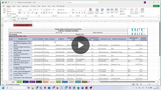 Free Excel Training Calendar Template for HSE Teams | Amjad Ali posted on the topic | LinkedIn