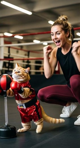 Funniest Cat Boxing Training Ever! 😂😼🥊 Watch the cutest knockout #cats #boxing #funny