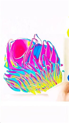 Vibrant Staccato Pour Zig Zag 🎨 | Fluid Art
