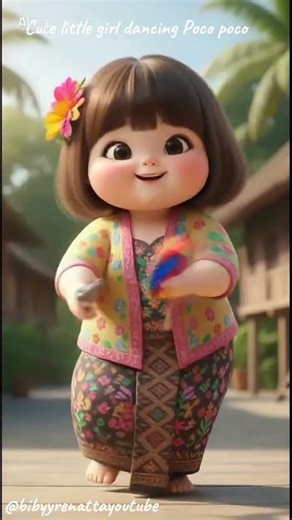 A cute little girl is dancing Poco poco from Maluku #shorts #cute #ai #funny #dance