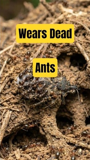 Assassin Bug Dressed in Corpses #weirdnature #naturefacts #wildlifefacts #wildnature #shorts #bug