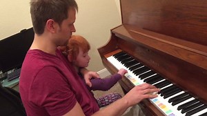 Avery and her dad really enjoy playing piano together. They have been playing this duet together for a couple months, and Avery has really learned it! He used to have to help Avery find all the notes, but she can find them on her own now. He is only holding Avery at the shoulder because she otherwise gets too excited and dances instead of playing. This is the best she has played her song. We are so glad it was caught on video! | Pray for Avery