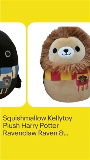 Squishmallow Kellytoy Plush Harry Potter Ravenclaw Raven & Gryffindor Lion 10"