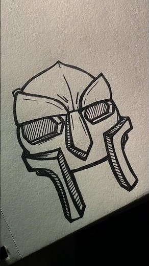 How to draw the MF Doom mask #shorts #sketch #howtodraw