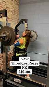 New Shoulder Press PR 215lbs. #PR #strongmantraining #strongman #hardwork #gymmotivation #trainhard | Lifting with Juicy