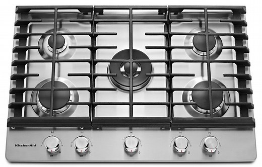 KitchenAid 30" Stainless Steel 5-Burner Gas Cooktop - KCGS550ESS