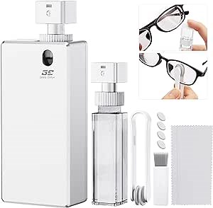 Eye Glasses Lens Cleaner - Eyeglass Cleaner Kit | Anti-Fog Lens Cleaner Spray + Soft Brush + Recyclable Len Clamp Cleaner + Microfiber Cleaning Cloth for Glasses | Safe for All Lense