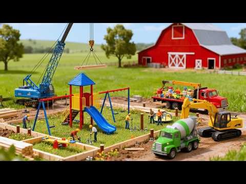 Miniature Construction: Building a Kids Playground for the Farm Barn 🏗️