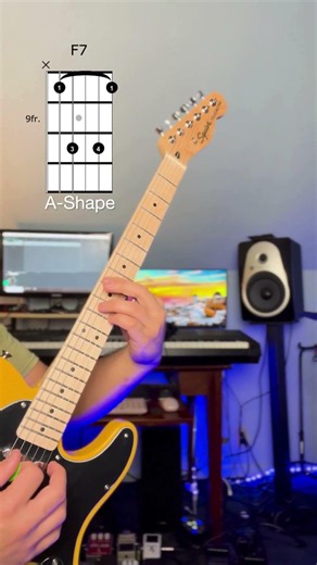 Same F7 chord,different shape #chords #howto #guitar