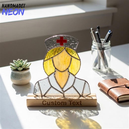 Nurse Stained Glass Table Decor, Nursing Student Graduation Gift, Registered Nurse Office Desk Desk Decor - Etsy
