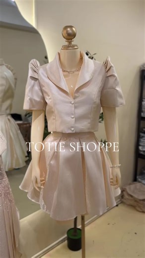 Stylish Terno Filipiniana Top and Skirt for Women