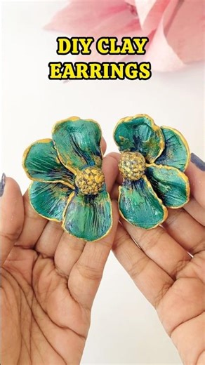 DIY air dry clay Super lightweight Cute flowers Earrings🌸#diy #clayart #flowers #earrings #shorts