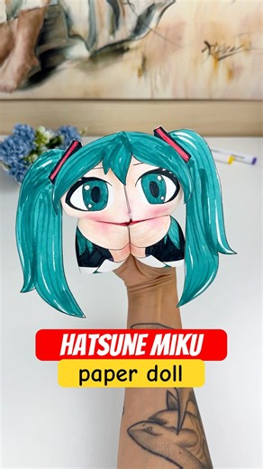 DIY Hatsune Miku Paper Doll 💙 | Easy Paper Craft #hatsunemiku #hatsunemikufanart #papercrafts