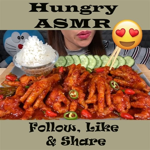 48K views · 674 reactions | Eating Spicy Chicken Feet _ Rice _ Super Spicy Devil Chicken Feet _ ASMR Eating Sounds #asmr #mukbang #asmrmukbang #mukbangasmr #asmrchallenge | Hungry ASMR | Facebook