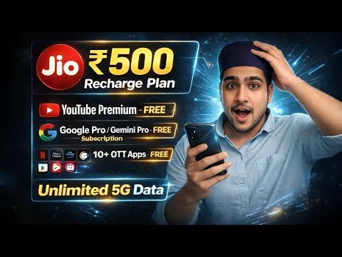 Jio ₹500 New Year Plan: Free 18-Month Gemini Pro, 10+ OTTs & Unlimited 5G
