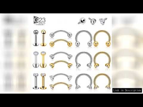 5Pcs G23 Titanium 16G CZ Tragus Eyebrow Piercing Body Jewelry Labret Lip Ring Stud Earrings Septum N