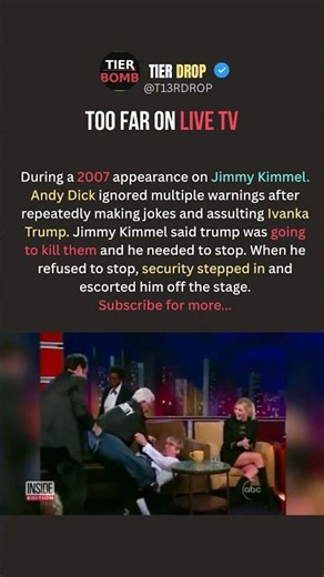 Too Far on the Jimmy Kimmel... SECURITY CALLED!!