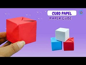How to make a paper cube without glue / Origami cube with a single sheet