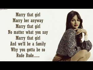Selena Gomez - Rude | Lyrics