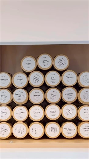 Emily Porche on Instagram: "The spice drawer was driving me crazy, it’s time I took action 😬 If you need this organization in your life, comment “SHOP” and I’ll send you the link to these jars and other helpful kitchen organizational tools! https://liketk.it/5I6a2"