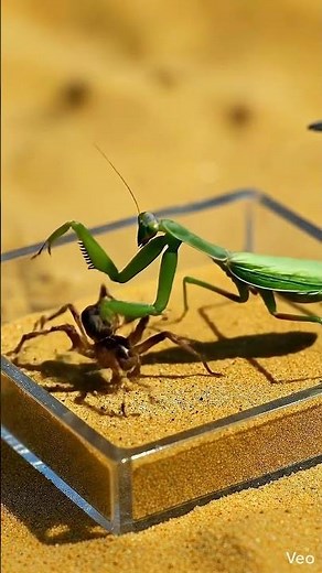 Mantis vs Spider fight😲