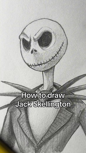 How to draw Jack Skellington from The Nightmare Before Christmas! Who should I draw next? #art #artistsoftiktok #jackskellington #thenightmarebeforechristmas #nightmarebeforechristmas #halloween #drawings #tutorials how to draw jack skellington easy halloween art drawing tutorial
