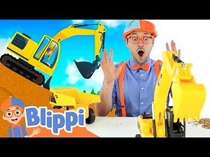 Play with Excavator Toys and Blippi! | Learning Excavator Song | Educational Videos For Kids