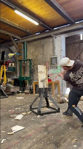 Standing Block Chop Training 🪵🔥🪓 #woodchopping #training #extreme #woodworking