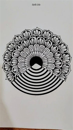 Simple Mandala Art🌟🔥✨Jyoti Arts#satisfying#trending#ytshort#drawing#panting#mandalaart#art#diy