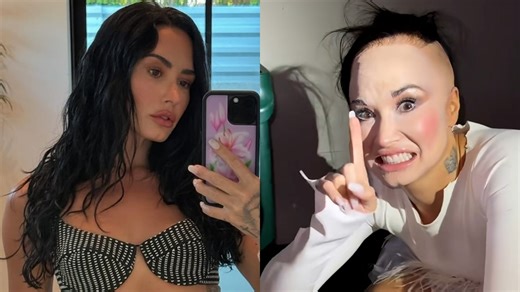 For Halloween, Demi Lovato paid homage to her long-lost twin sister Poot Lovato, a meme that went viral in 2015 after a fan edited an image of the singer. bit.ly/47Sa0o8 | E! News