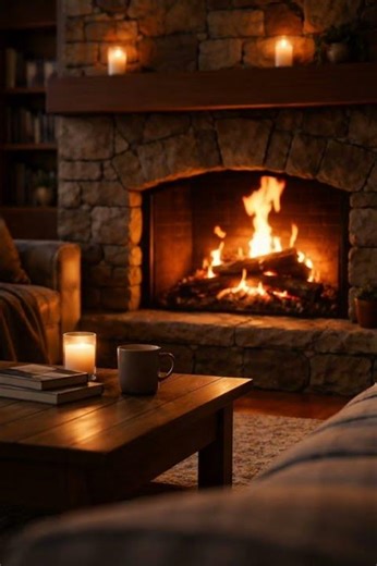 Cozy Fireplace Night 🔥 Relaxing Fire Ambience (10s Loop)