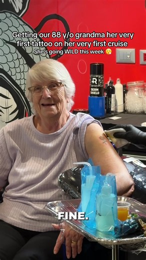 88-Year-Old Grandma Gets Her First Tattoo on a Cruise Ship