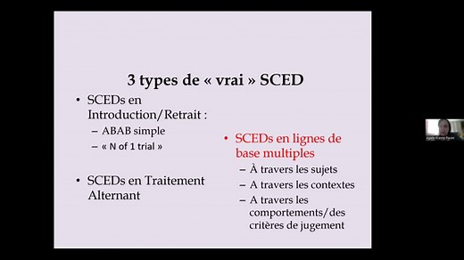 Séminaire Pr Agata Krasny-Pacini - Approche méthodologique SCED (Single Case Experimental Design)