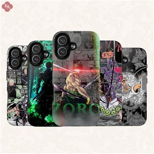 One Piece Anime Phone Case - Manga Zoro Luffy Compatible with iPhone 17, 16, 15, 14, 13, 12, 11, X & Galaxy.