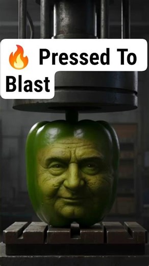 😱 Watch This Human-Faced Pepper Get Crushed & Explode Into Hundreds Of Mini Peppers! 🌶️ #shorts