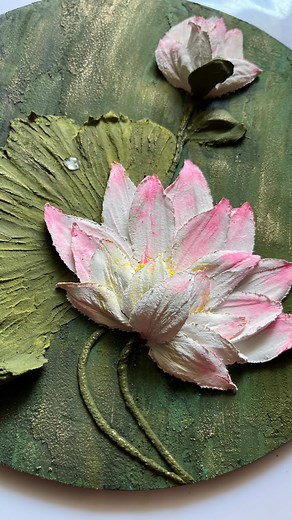86K views · 1.6K reactions | Lotus - The Epitome of Beauty Made using sculpture painting techniques Materials used - sculpture paste and palette knives Teaching this pretty lotus flower at Bangalore on April 13 Online sculpture painting session on April 19,20,21 #sculpture_painting_india #lotus #floralart #interiordecor #decorideas #floraldesign #knifepainting | Eye Catcher's- define your style | Facebook