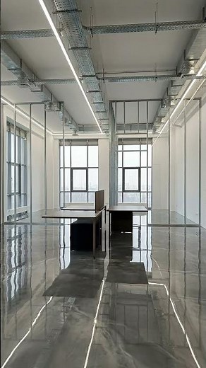 Modern office space epoxy Floor Transformation | Luxury Metallic Epoxy Design