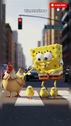 Spongebob Helps Chickens Cross the Road‼️🐤 #shortvideo #spongebob #funnyshorts
