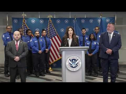 Secretary Noem Hosts a Press Conference on Travel, Technology Development, and Investment in TSA