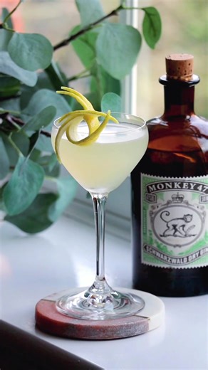 𝐓𝐡𝐞 𝐌𝐨𝐧𝐤𝐞𝐲'𝐬 𝐊𝐧𝐞𝐞𝐬 🐵 #Monkey47 A riff on the classic 'Bee's Knees' #gin #gincocktail #ginstagram #ginlover #beesknees #honeycocktail #classiccocktail #cocktaillovers #cocktailoftheday #cocktailreel #cocktailtutorial