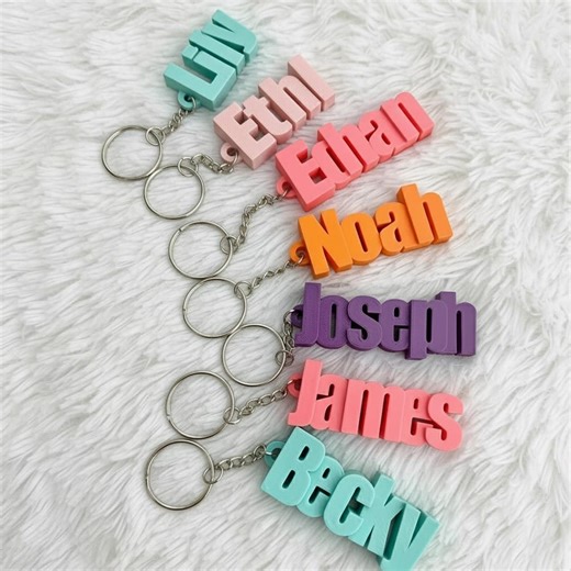 Personalized 3D Printed Name Keychain, Custom Keyring, Gift Tag - Etsy